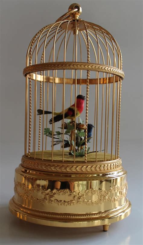 yellow bird musoc box metal cage|Music Box .